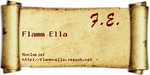 Flamm Ella névjegykártya